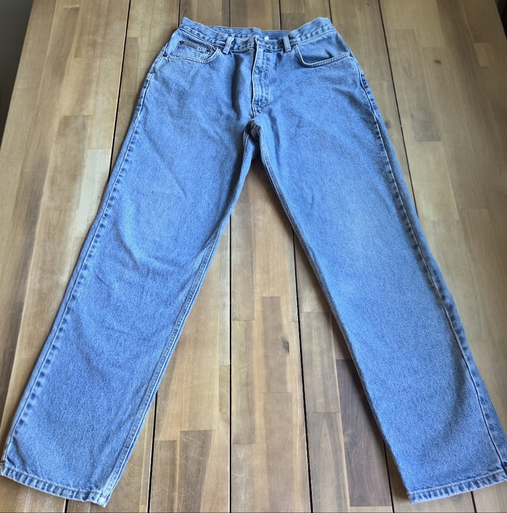 90s Vintage Calvin Klein Jeans Easy Fit 34 X 32, Double Stone Wash High Rise